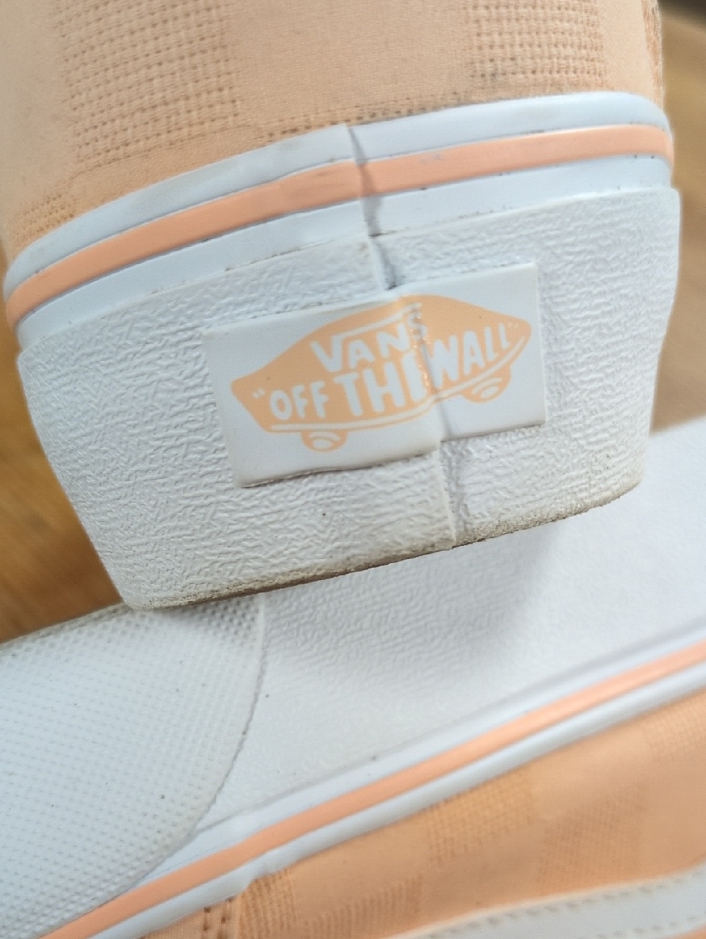 Vans Ward Platform Linen Stitch Peach Pink Sneakers Size 8.5 Women - Picture 9 of 10